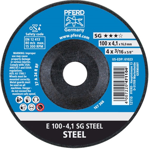 Pferd Afbraamschijf E 100-4,1 SG STEEL/16