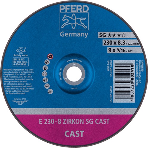 Pferd Afbraamschijf E 230-8 ZIRKON SG CAST