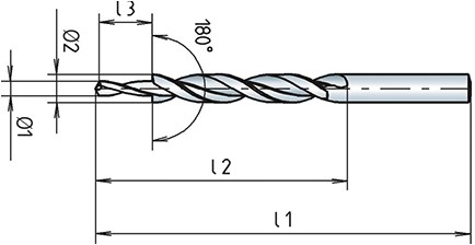 NOGA TOOLS Meerfasenboor DIN 8376 180° M6-11.0x6.6